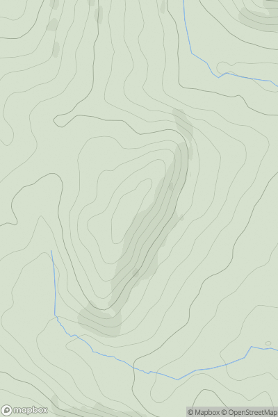 Thumbnail image for Garn Fawr [Welshpool to Hay-on-Wye] showing contour plot for surrounding peak